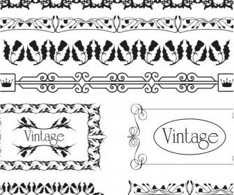 Vintage decoration elements vector