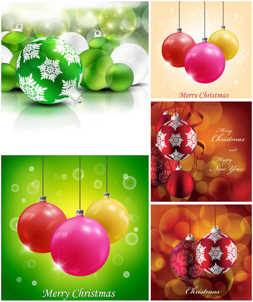 2014 Christmas balls vector backgrounds vector