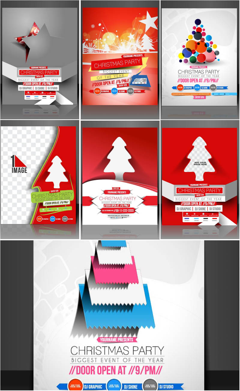 2014 Christmas party flyer biggest event of the Year vector