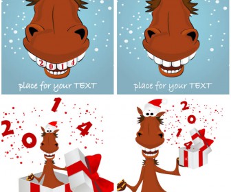 2014 New Year with horse vector