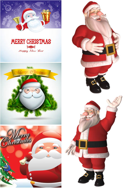Cute Santa Claus templates vector