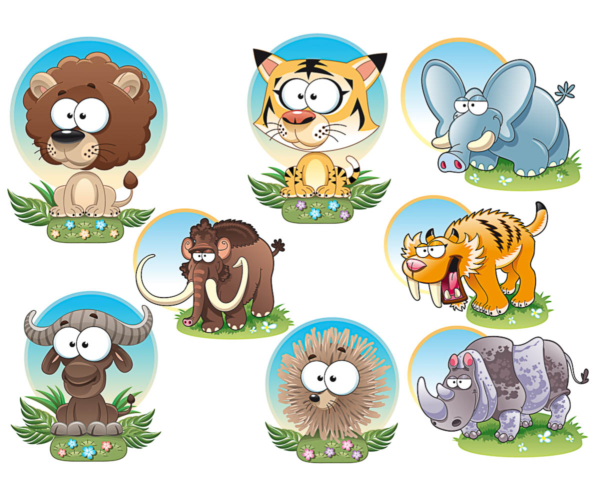Funny animals templates vector free download