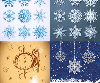 Snowflakes templates vector 2020 - 2021