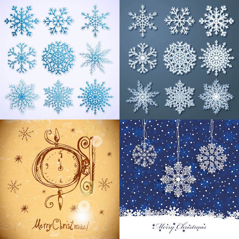 Snowflakes templates vector