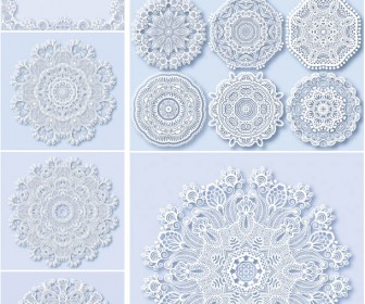 Winter lace backgrounds vector