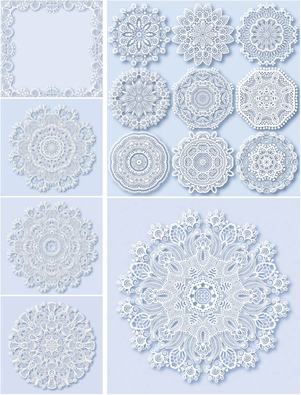 Winter lace backgrounds vector