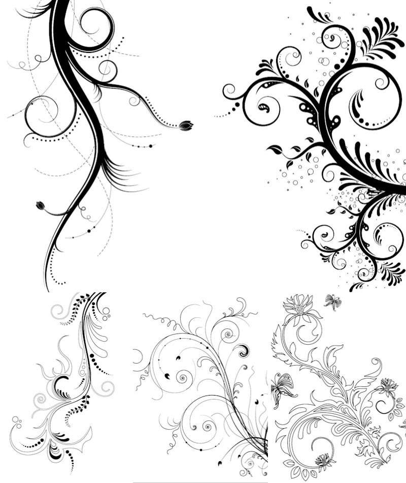 Abctract floral ornaments vector