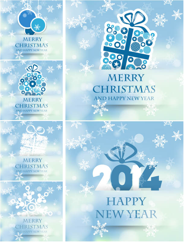 Blue New Year 2014 backgrounds vector