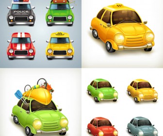 Cartoon cute cars vector