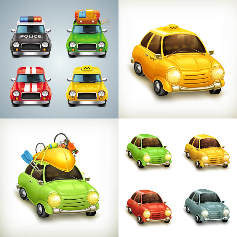 Cartoon cute cars vector