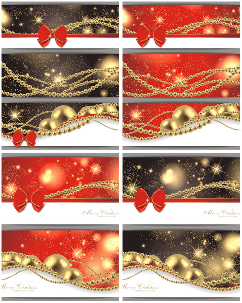 Celebratory christmas banner with gold balls vector