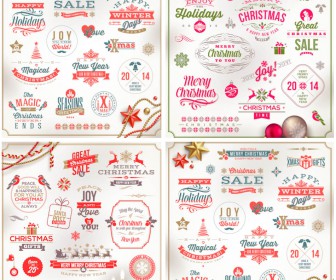 Christmas and holiday elements vector 2020 - 2021