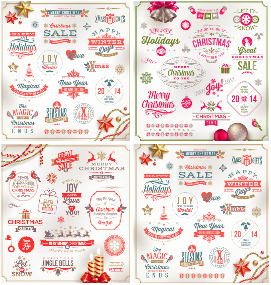 Christmas and holiday elements vector