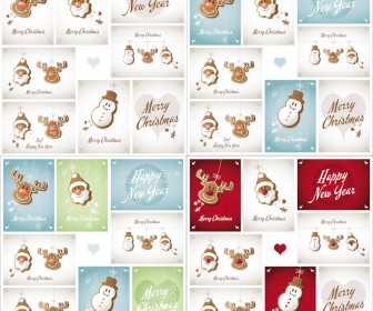 Christmas cards 4 template vector 2020 - 2021