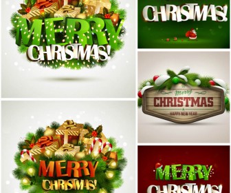 Original Merry Christmas labels template vector