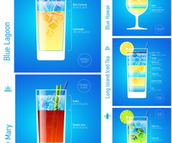 Cocktail menu with a description of the components