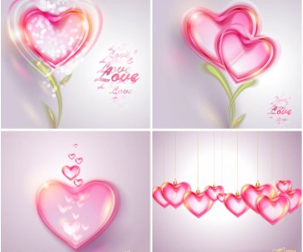 Cute background with hearts for Valentine's day vector