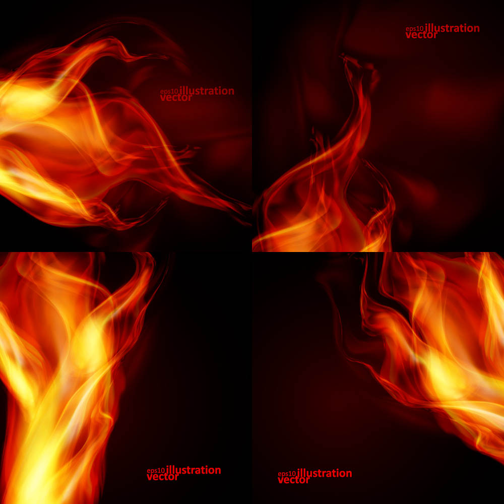 Flame on black backgrounds