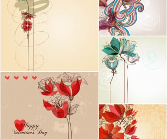 Floral backgrounds Valentine's Day vector