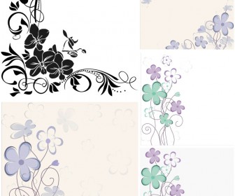 Floral backgrounds templates vector
