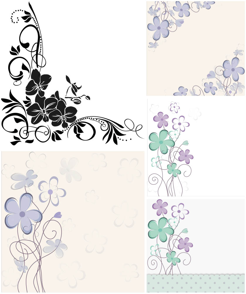 Floral backgrounds templates vector