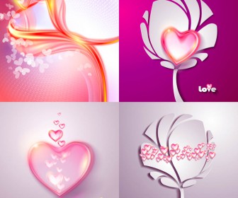 Gentle pink hearts templates