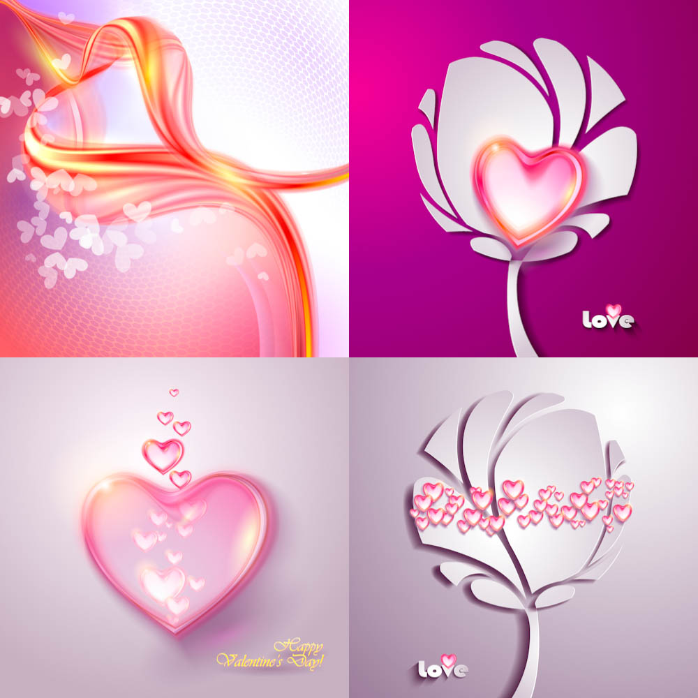 Gentle pink hearts templates