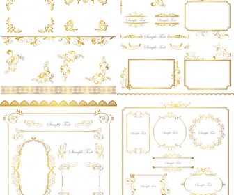 Gold frames, corners, ornaments