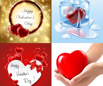 Heart in hands and brilliant Valentine's Day background
