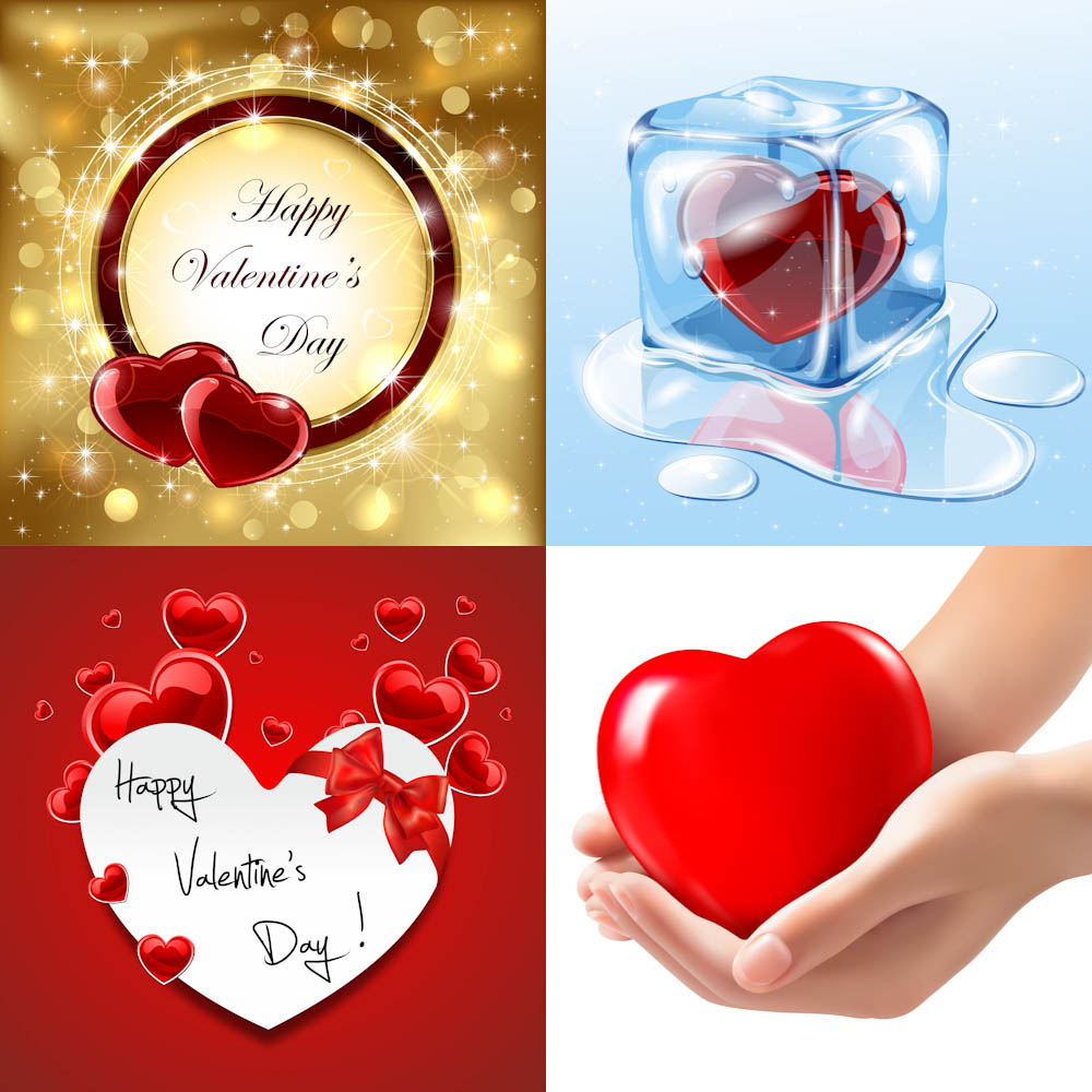 Heart in hands and brilliant Valentine's Day background