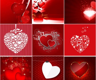 Hearts on a red backgrounds