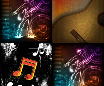 Music style backgrounds  with guitar vector