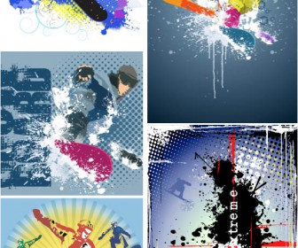 Snowboarder backgrounds templates