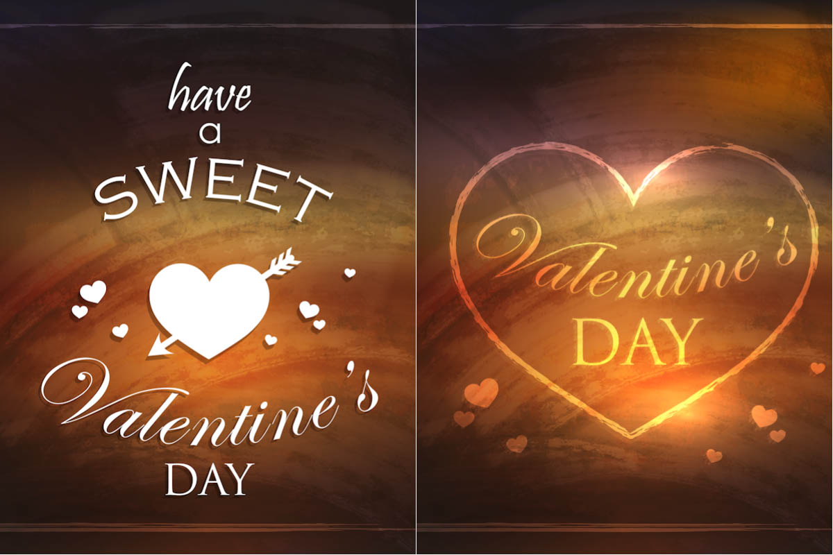 Sweet Valentine's Day backgrounds with heart vector