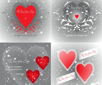Valentine greeting cards with place for text vector