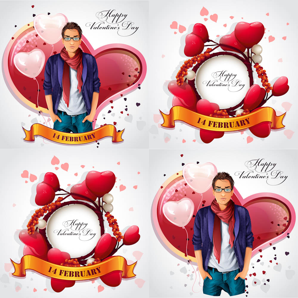 Valentines Day backgrounds with boy