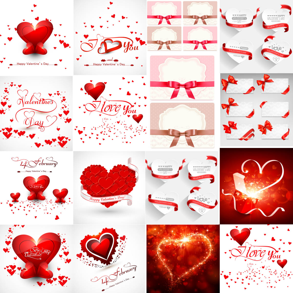 Valentine's Day, backgrounds with hearts vector
