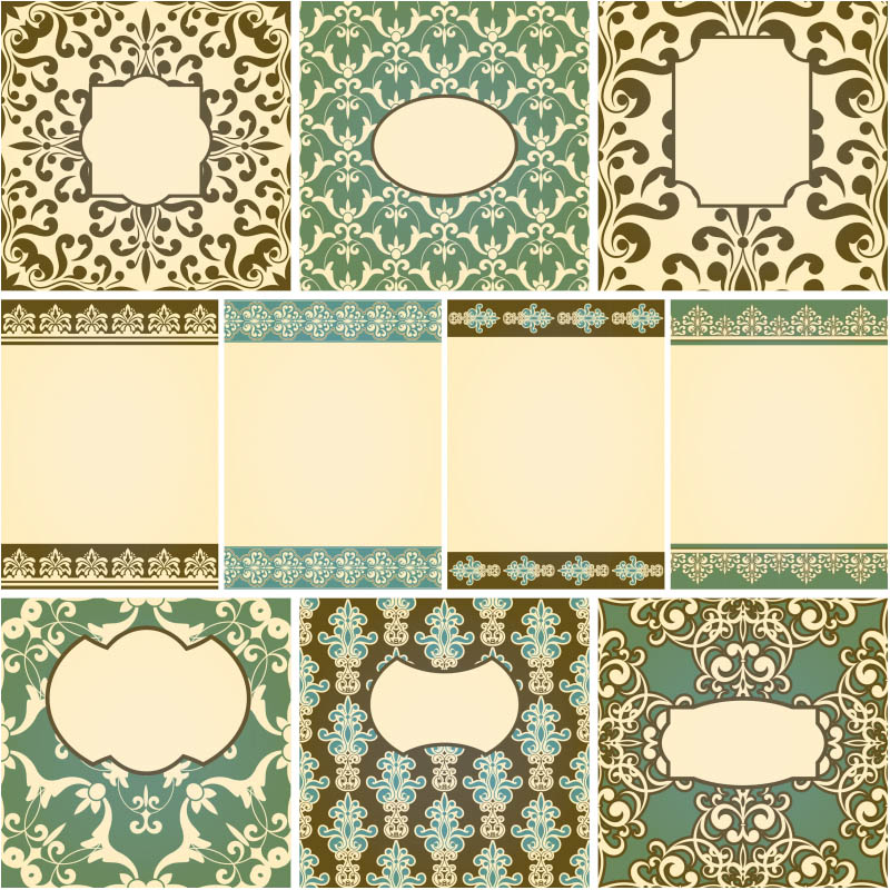 frames on floral seamless backgrounds