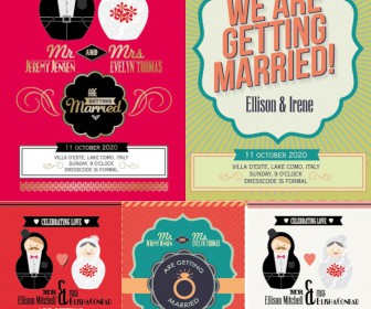 Vector we are getting married, wedding invitation cards