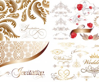 Vector wedding calligraphic inscriptions and ornaments