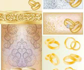 Wedding rings backgrounds vector