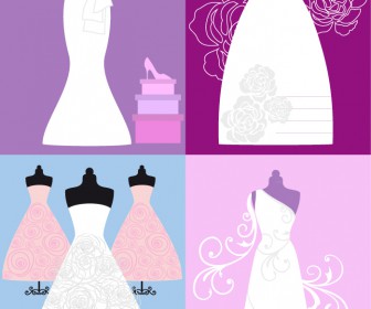 Wedding dresses backgrounds vector