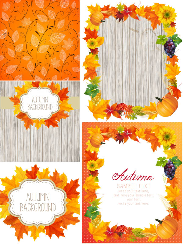 Autumn (fall) backgrounds with colorful leaves