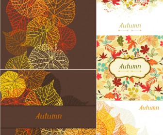 Autumn (fall) backgrounds with golden leaves
