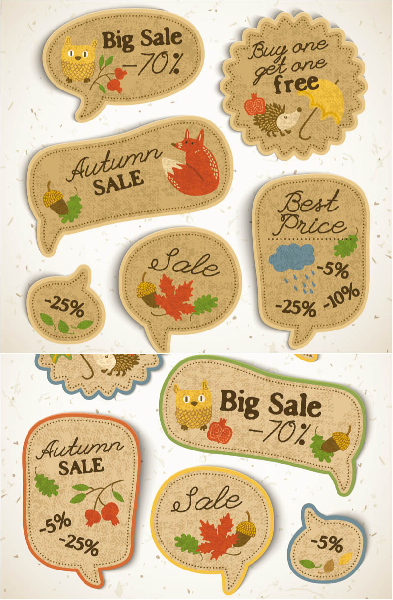 Autumn (fall) sale labels
