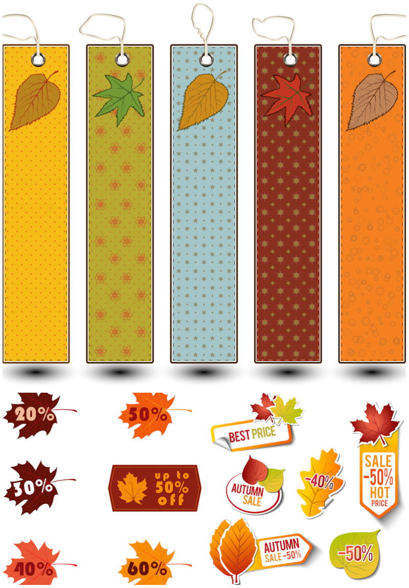 Autumn (fall) sale stickers and tags