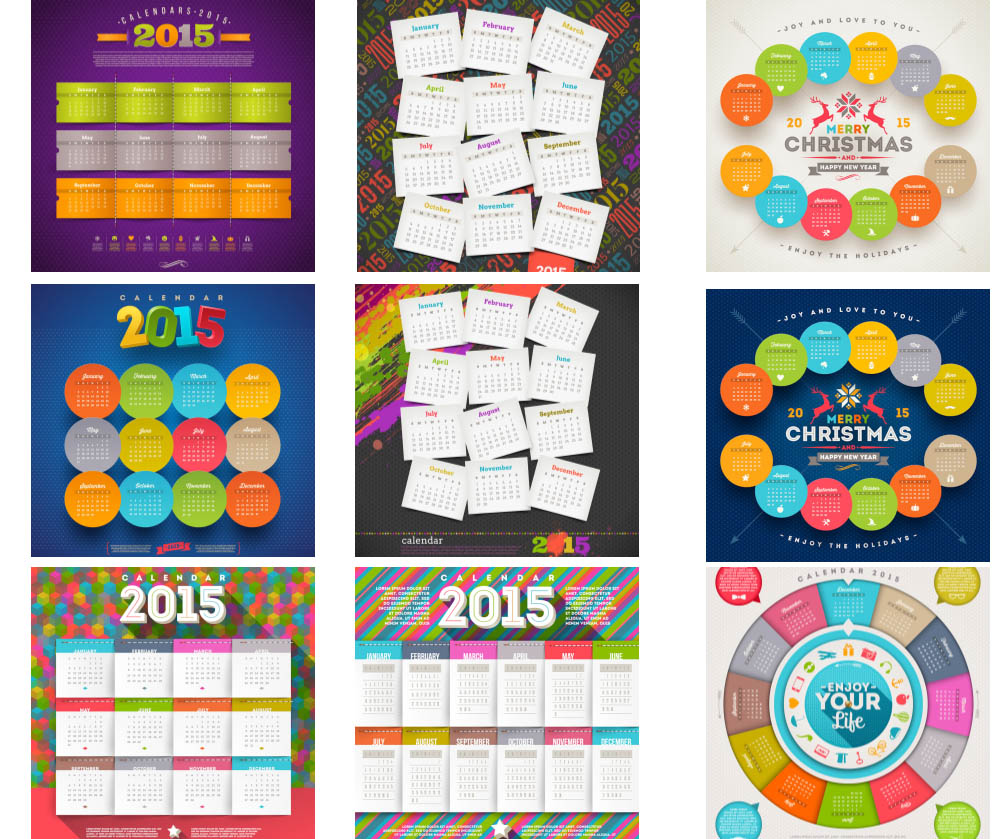Calendar templates for 2015