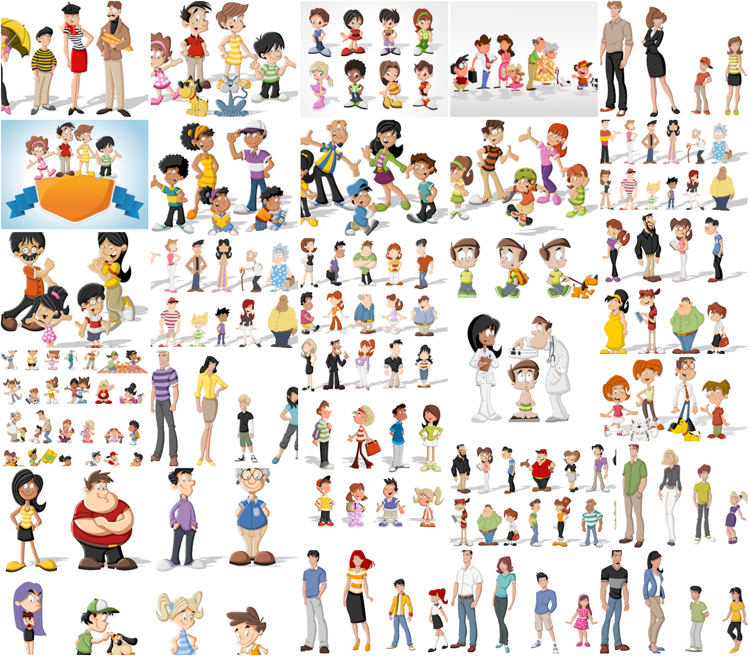 Cartoon people children and family vector – Free Download Images, Clip art  Graphics ai or eps format | VectorPicFree