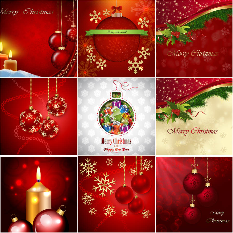 Christmas backgrounds with balls and candles