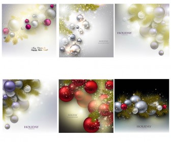 Christmas backgrounds with luxury balls vector 2020 - 2021